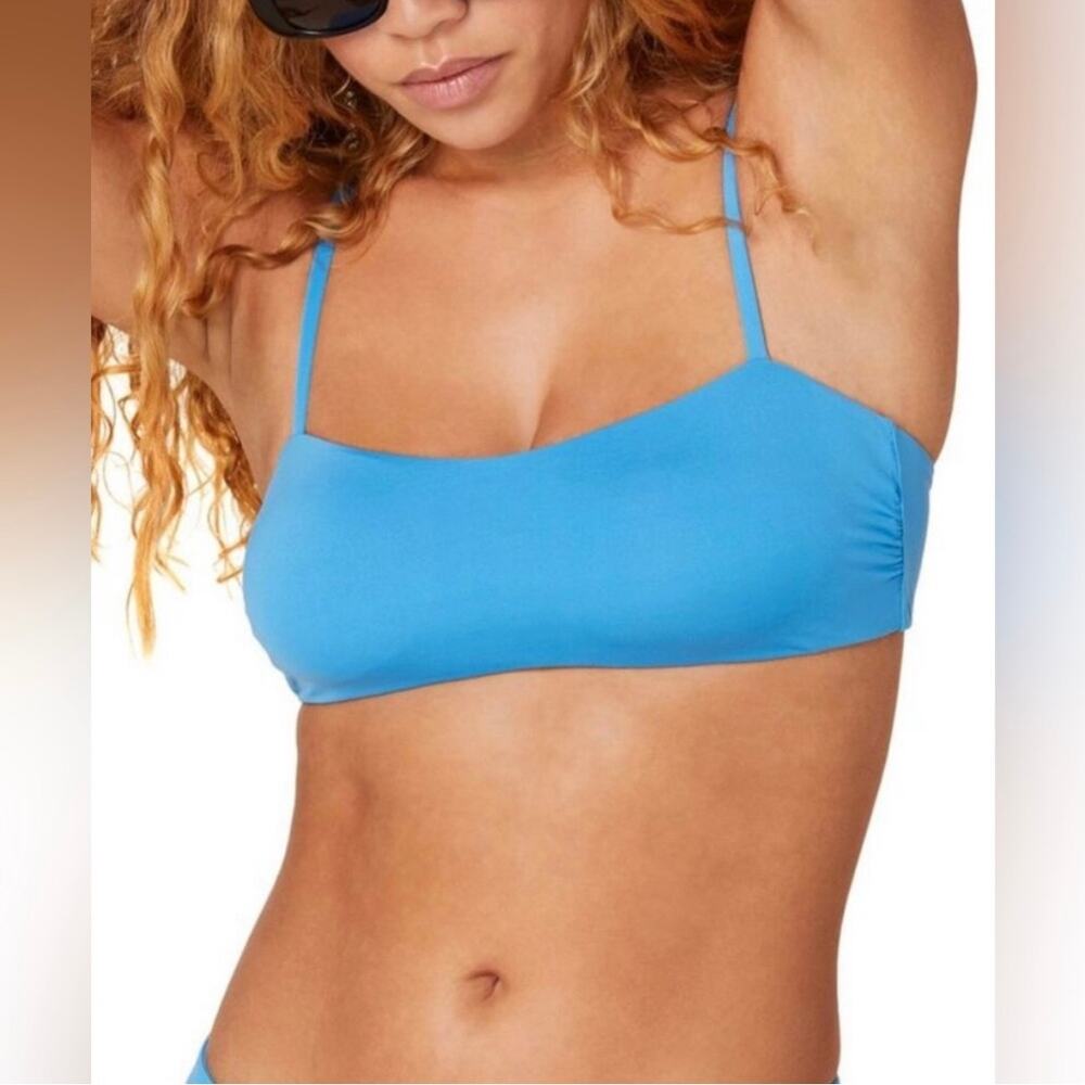 andie swim the newport bikini top women bright blue large